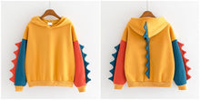 Load image into Gallery viewer, Dinosaur Sweatshirts Women Hoodies Warm Pullovers Tops With Horns
