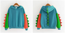 Load image into Gallery viewer, Dinosaur Sweatshirts Women Hoodies Warm Pullovers Tops With Horns
