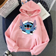 Load image into Gallery viewer, Hoodie Pullovers  Long Sleeves Harajuku Pink Pullovers Lovely Kawaii Casual Tops O-neck Women&#39;s Hooded Sweatshirt
