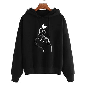 Women Hoodies Casual Planet Print Solid Color Loose Drawstring Sweatshirt Fashion Long Sleeve Hooded Female Tops