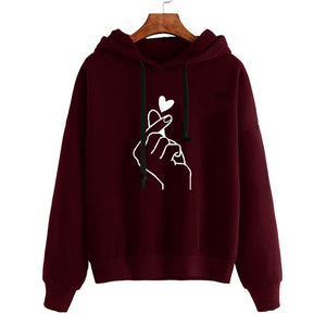 Women Hoodies Casual Planet Print Solid Color Loose Drawstring Sweatshirt Fashion Long Sleeve Hooded Female Tops
