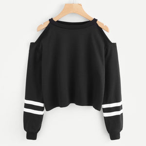 Hoodies For Women Off Shoulder Long Sleeve O-neck Casual