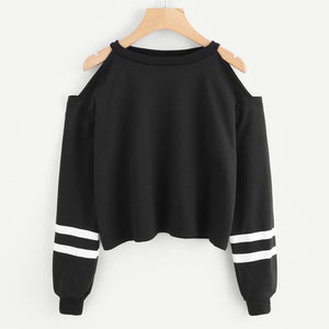 Hoodies For Women Off Shoulder Long Sleeve O-neck Casual