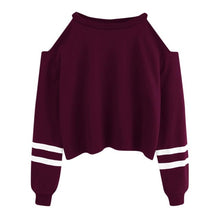 Load image into Gallery viewer, Hoodies For Women Off Shoulder Long Sleeve O-neck Casual
