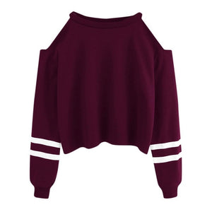 Hoodies For Women Off Shoulder Long Sleeve O-neck Casual