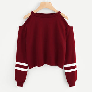 Hoodies For Women Off Shoulder Long Sleeve O-neck Casual